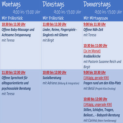 Wochenplanstruktur ab August 2023